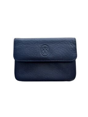 Buxton Navy Blue Genuine Leather Coin Purse Snap Wallet
